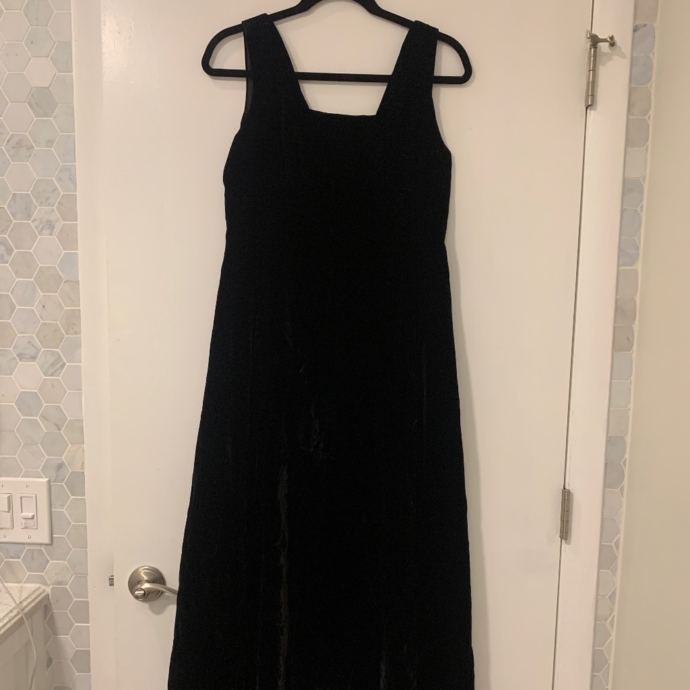 Vintage VICTORIA ROYAL LTD Black Velvet Evening Gown Size 12